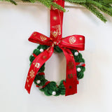 Twisted Stick Fabric Christmas Wreath Hanging Christmas Tree Decorations, 12cm Pearl Green, 8cm Small Green, 8cm Small Khaki, 8cm Small Red, 8x11cm Small, 12cm Pearl Red Green
