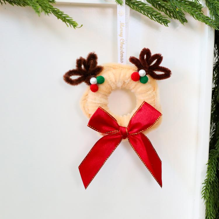 Twisted Stick Fabric Christmas Wreath Hanging Christmas Tree Decorations, 12cm Pearl Green, 8cm Small Green, 8cm Small Khaki, 8cm Small Red, 8x11cm Small, 12cm Pearl Red Green