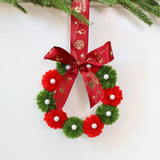 Twisted Stick Fabric Christmas Wreath Hanging Christmas Tree Decorations, 12cm Pearl Green, 8cm Small Green, 8cm Small Khaki, 8cm Small Red, 8x11cm Small, 12cm Pearl Red Green