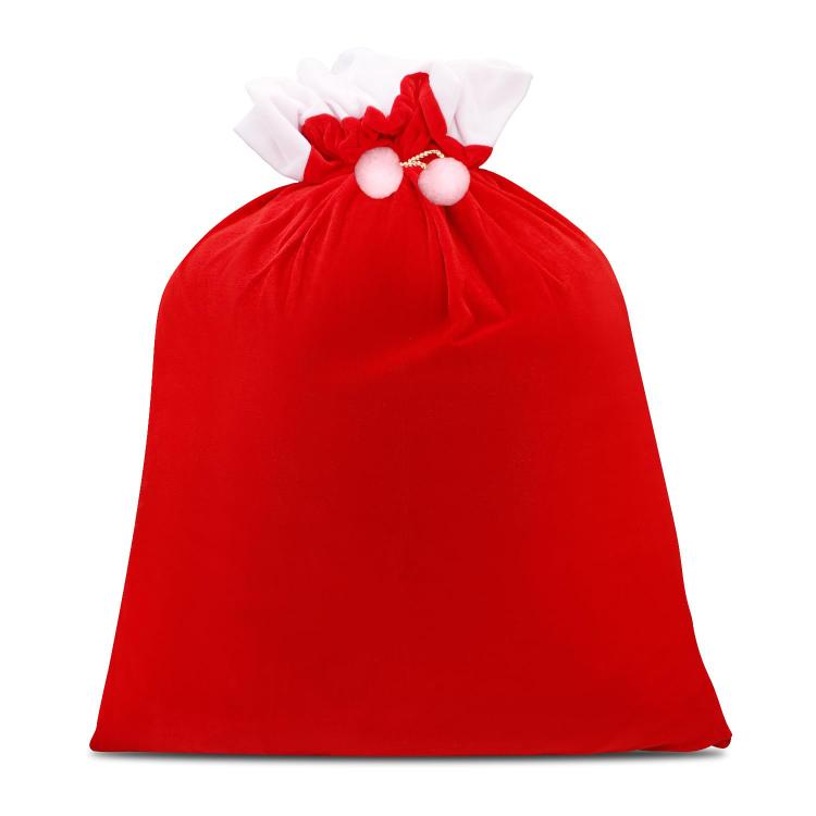 Velvet Santa Drawstring Bag Jumbo Holiday Candy Sack Christmas Gift Bags With Cinch Closure, 70x50cm, 70x100cm