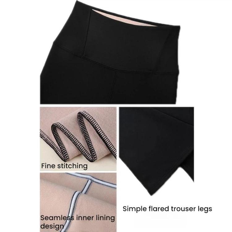 Flared Shark Pants High-waisted Athletic Tight-fitting Hip-lifting Yoga Pants, Fleece-lined Black Regular, Fleece-lined Gray Regular