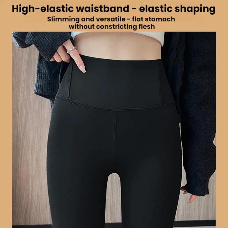 Flared Shark Pants High-waisted Athletic Tight-fitting Hip-lifting Yoga Pants, Fleece-lined Black Regular, Fleece-lined Gray Regular