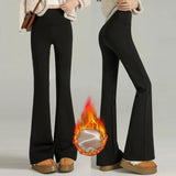 Flared Shark Pants High-waisted Athletic Tight-fitting Hip-lifting Yoga Pants, Fleece-lined Black Regular, Fleece-lined Gray Regular