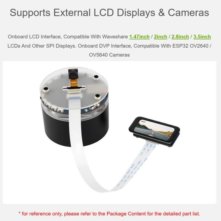 WAVESHARE ESP32-S3 AI Smart Speaker Development Board Dual-Mic Noise Reduction Echo Cancellation Surround RGB Light Effect, No Battery, With Battery