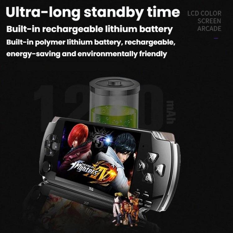 X6 Pocket Gaming Console 4.3 Inch HD Gaming Handheld, 8G With Camera, 32G No Camera