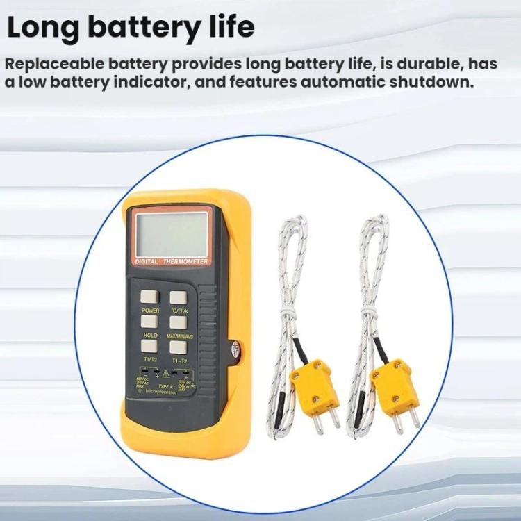 Dual-channel Temperature Clamp Contact Industrial Thermometer