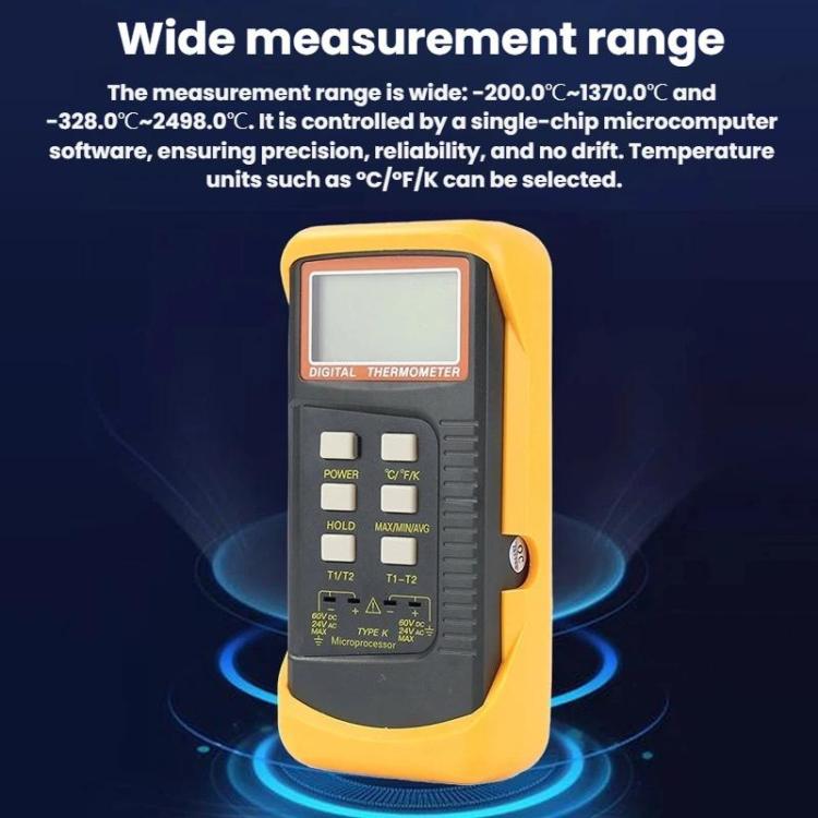 Dual-channel Temperature Clamp Contact Industrial Thermometer