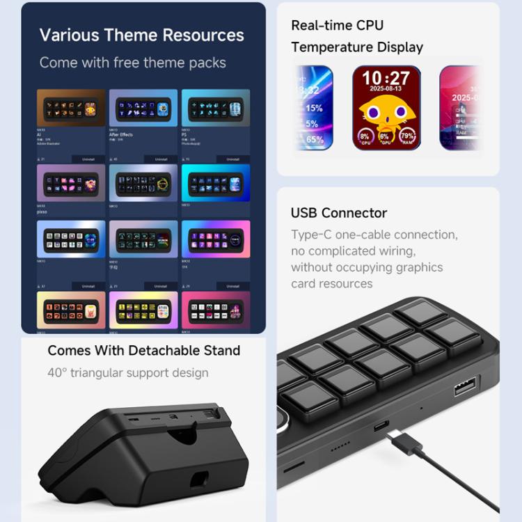 WAVESHARE MK10 Multi-Functional AI Voice Control Panel, 32329