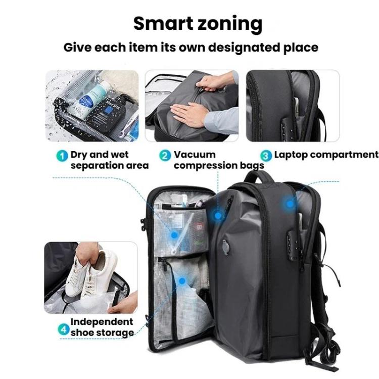 BANGE 7875-1 Vacuum Compression Backpack Unisex Large-Capacity Travel Backpack