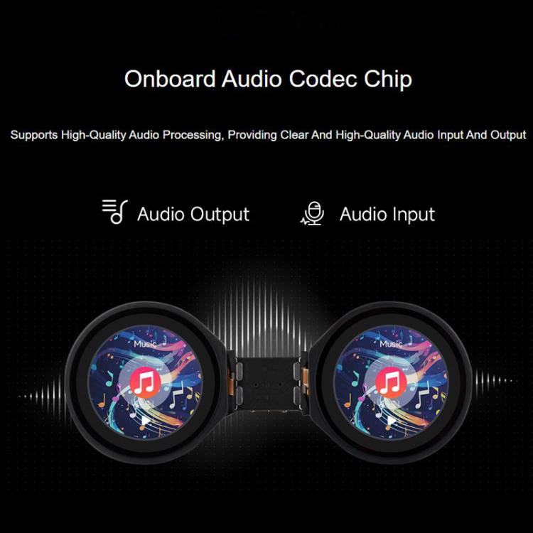 WAVESHARE ESP32-S3 Double Eye 1.28 Inch Round LCD AIoT Development Board, Supports Wi-Fi / Bluetooth 5, No Touch, Touch