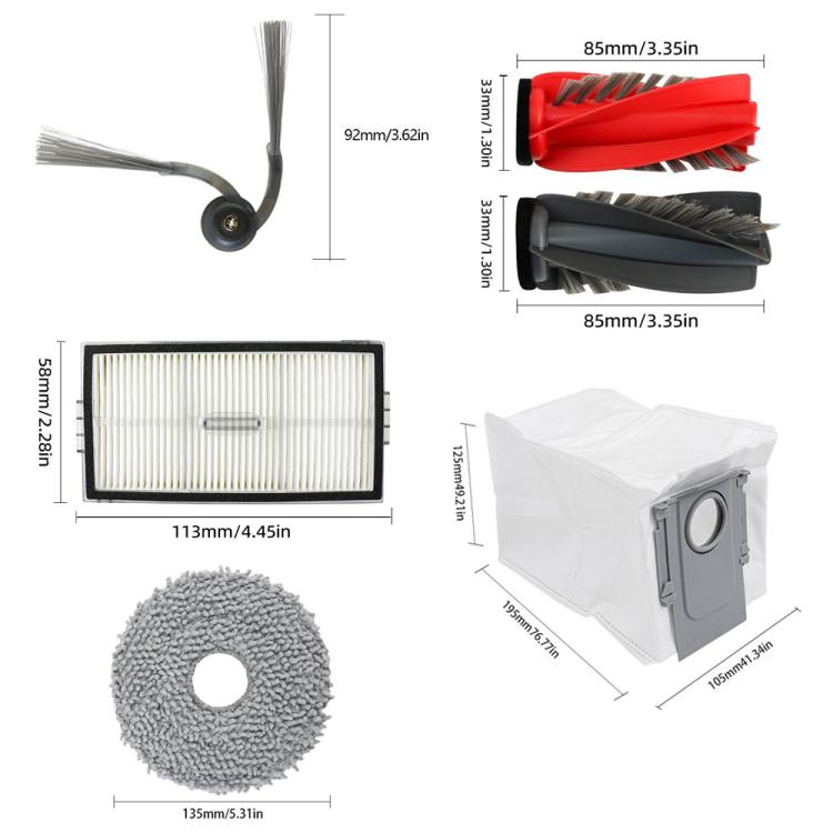 Replacement Parts Kit for Roborock G30 U/G20S Ultra/P20 Ultra/P20 Plus/Saros 10R Robot Vacuum Accessories, 14 In 1, 27 In 1, 41 In 1