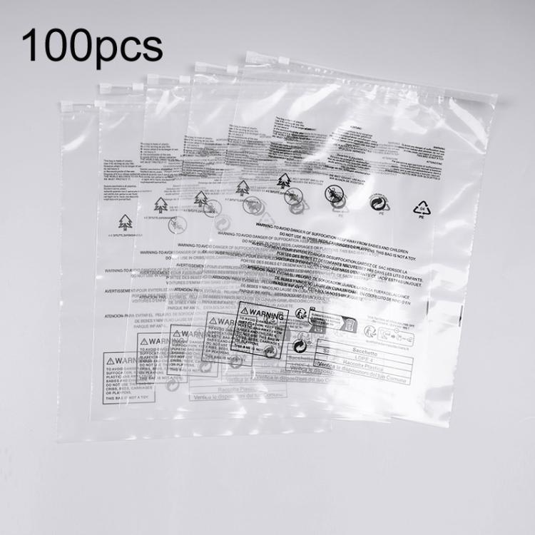 100pcs Warning Label Zipper Bag Clothing Sock Packaging Bag, Sandblasted 15 x 20cm, Sandblasted 17 x 25cm, Sandblasted 20 x 25cm, Sandblasted 20 x 30cm, Sandblasted 25 x 25cm, Sandblasted 25 x 30cm, Sandblasted 25 x 35cm, Sandblasted 27 x 35cm         ...
