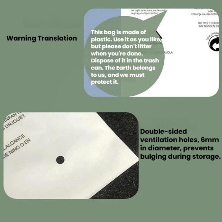 100pcs Warning Label Zipper Bag Clothing Sock Packaging Bag, Sandblasted 15 x 20cm, Sandblasted 17 x 25cm, Sandblasted 20 x 25cm, Sandblasted 20 x 30cm, Sandblasted 25 x 25cm, Sandblasted 25 x 30cm, Sandblasted 25 x 35cm, Sandblasted 27 x 35cm         ...