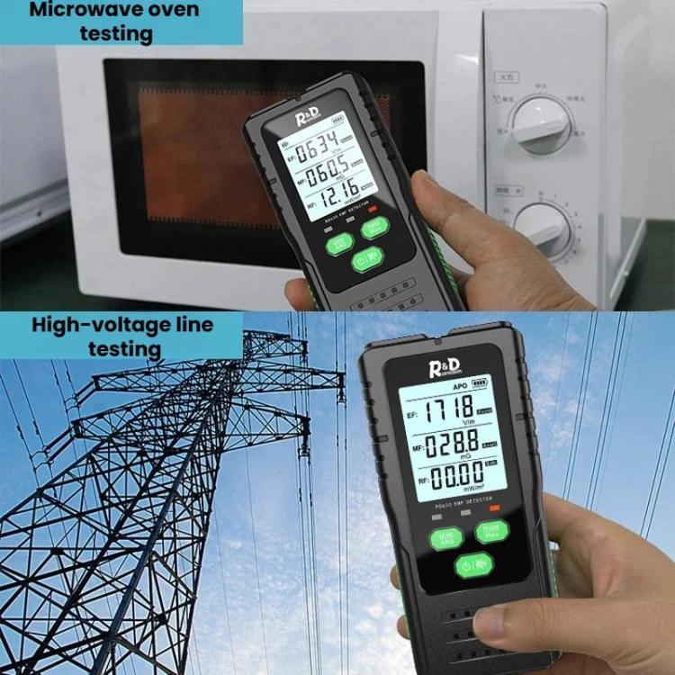 R&D INSTRUMEMTS RD630 3 In 1 Electric Field Magnetic Field RF Detector Electromagnetic Radiation Tester, RD630