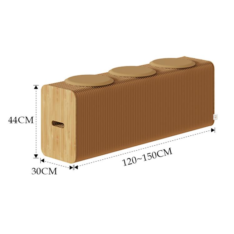 Accordion Expandable Paper Bench Folding Sofa Chair Entryway Stool, Height 30cm 3-Seater Brown, Height 30cm 6-Seater Brown, Height 30cm 9-Seater Brown, Height 44cm 3-Seater Brown, Height 44cm 6-Seater Brown, Height 44cm 9-Seater Brown                  ...