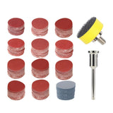 1 Inch Flocked Sandpaper Sheets Sanding Disc Pad 3.175mm Round Shank Polishing Kit For Metal & Jade Polishing, 102pcs