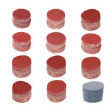 1 Inch Flocked Sandpaper Sheets Sanding Disc Pad 3.175mm Round Shank Polishing Kit For Metal & Jade Polishing, 102pcs