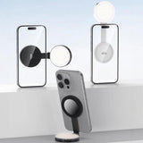 VRIG Magnetic Extendable Phone Fill Light With Mirror Foldable 2-In-1 Selfie Light Converts To Stand, 3 Color Temperatures