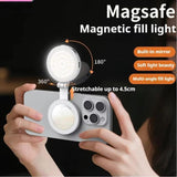 VRIG Magnetic Extendable Phone Fill Light With Mirror Foldable 2-In-1 Selfie Light Converts To Stand, 3 Color Temperatures