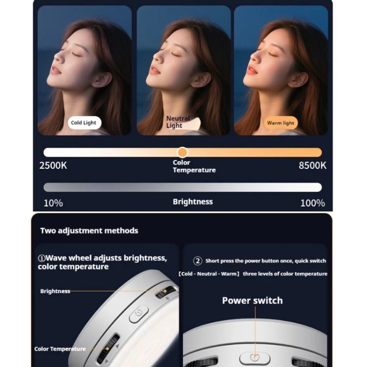 VRIG Magnetic Extendable Phone Fill Light With Mirror Foldable 2-In-1 Selfie Light Converts To Stand, 3 Color Temperatures