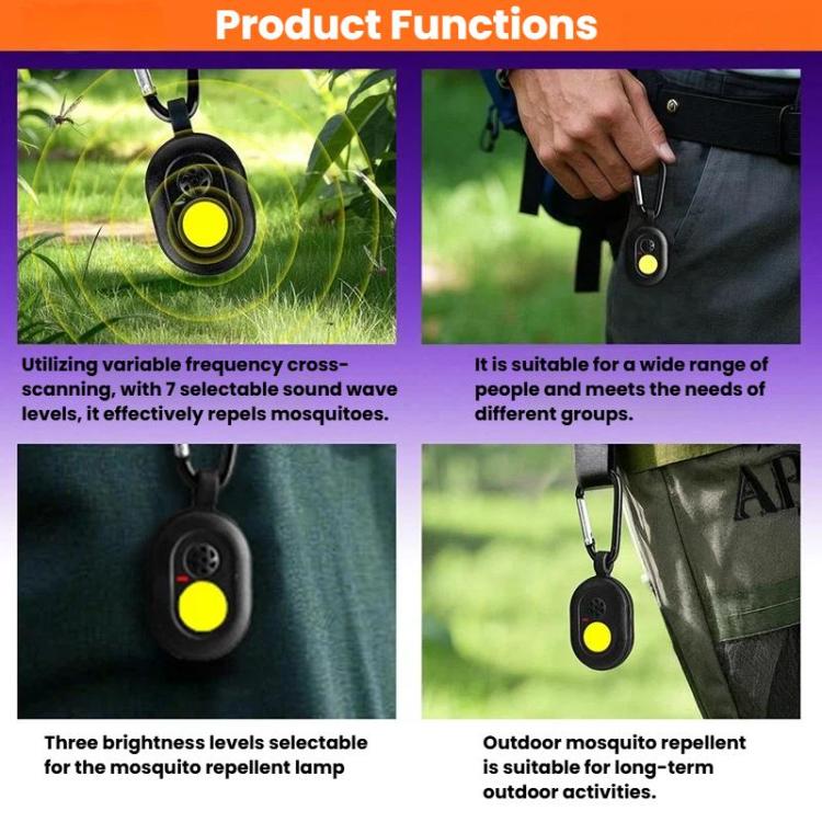 SB-1330B Multi-Functional Ultrasonic Portable Mosquito Repellent Clip Outdoor Silent Eco-Friendly Repeller