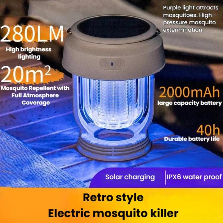 SB-6525 Outdoor Waterproof Lighting Portable Mosquito Killer Lamp Hanging Solar Mosquito Repellent