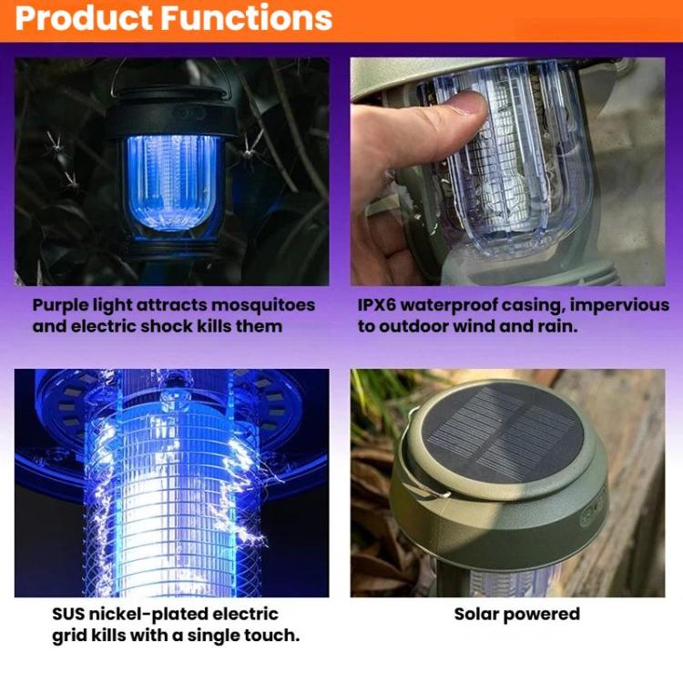 SB-6525 Outdoor Waterproof Lighting Portable Mosquito Killer Lamp Hanging Solar Mosquito Repellent