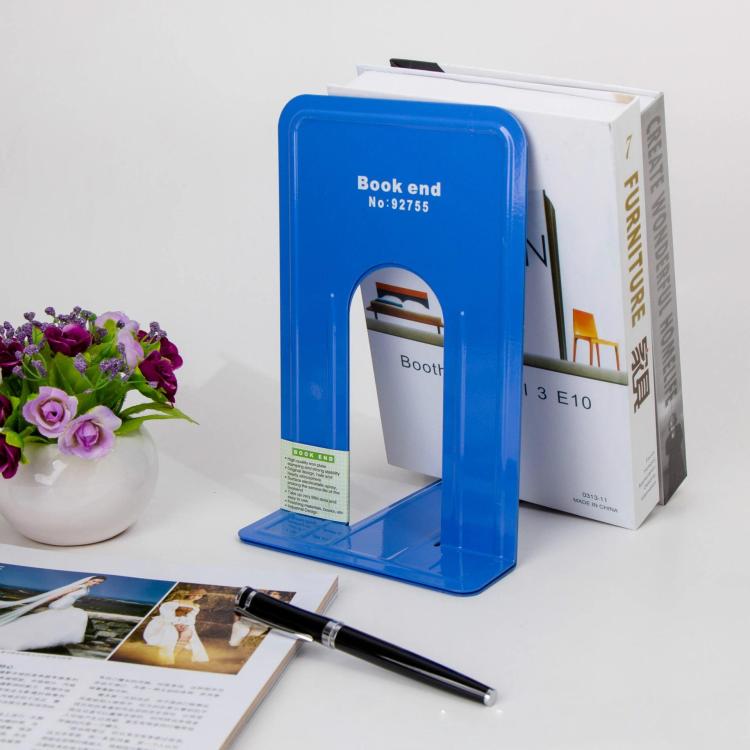 2pcs /Pack T-Shaped Metal Bookends Pen-Style Book Stands & Book Organizers for Shelves and Desk, Small Black, Small White, Small Blue, Medium Black, Medium White, Medium Blue, Large Black, Large White, Large Blue