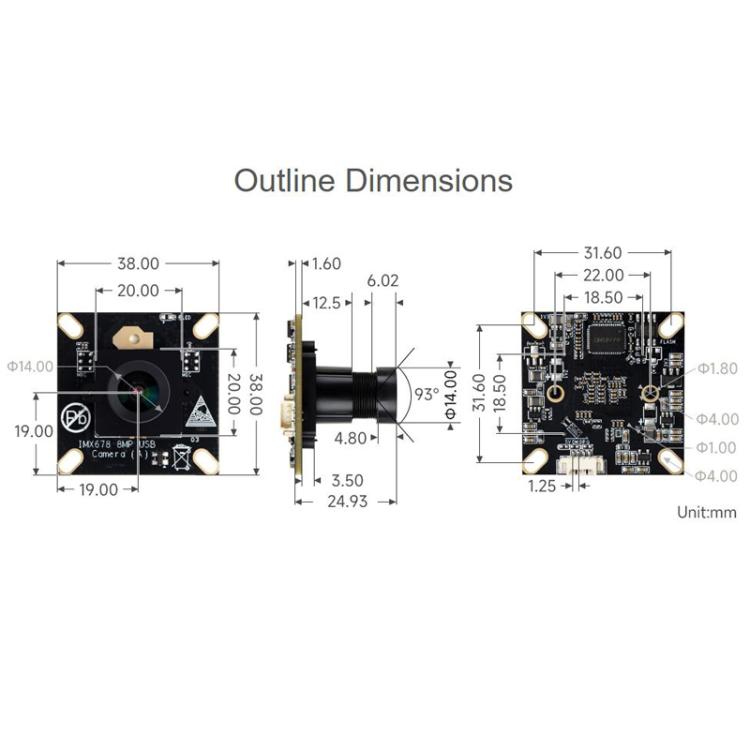 8MP M12 USB Camera Module, 32641