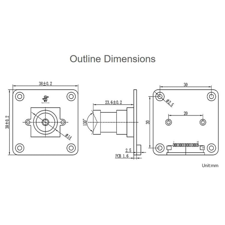 1.6MP M12 Mono Global Shutter Camera Module, 32427