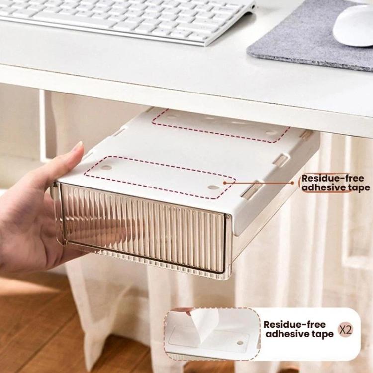 Under Desk Hidden Drawer Organizer Invisible Storage Box for Stationery and Office Supplies, Medium Clear, Medium Clear Black, Large Clear, Large Clear Black, XL Clear, XL Clear Black