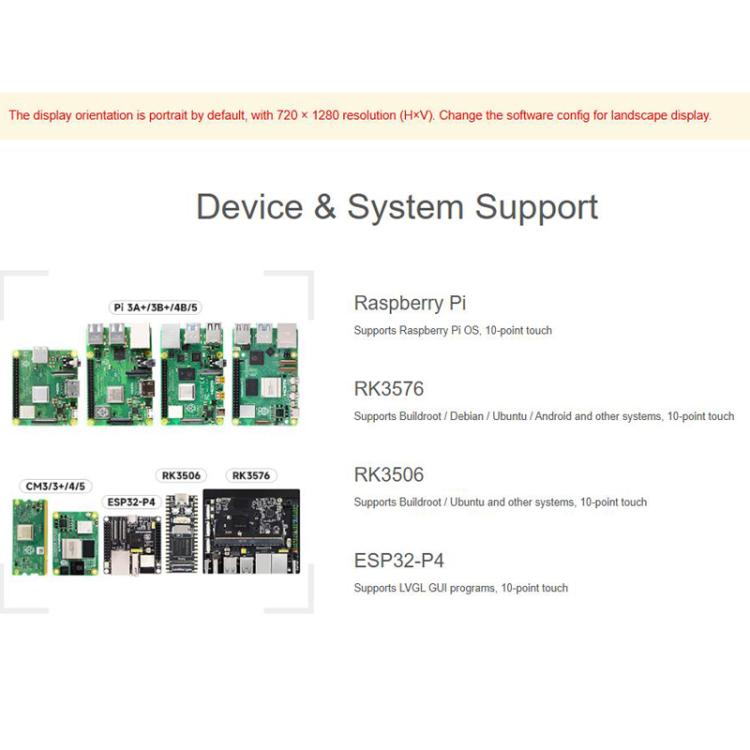 9 inch DSI High Color Gamut Touch Screen 720x1280 Pixel IPS Tempered Glass Panel Support 10 Points Touch, 32772