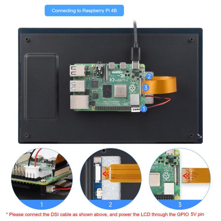 9 inch DSI High Color Gamut Touch Screen 720x1280 Pixel IPS Tempered Glass Panel Support 10 Points Touch, 32772