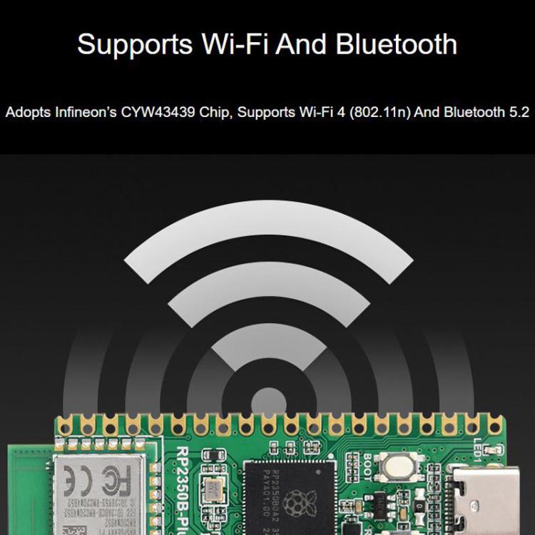 WAVESHARE RP2350B-Plus-W Development Board Raspberry Pi RP2350B Dual-Core Microcontroller Supports Wi-Fi & Bluetooth, 32048