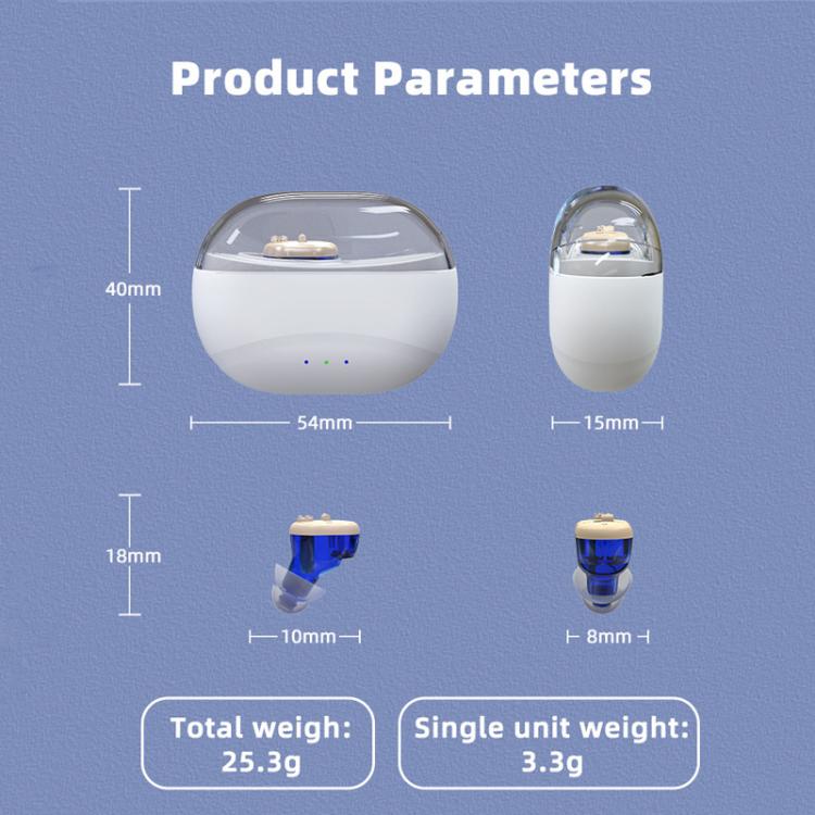 16-Channel Invisible In-Canal Hearing Aids With Smart Noise Reduction Chip & Magnetic Charging Case