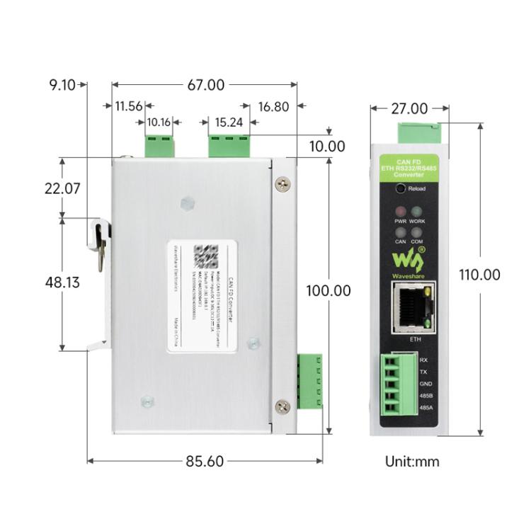 CAN FD Protocol Converter Bidirectional Data Communication, Supports 5 Data Conversion Modes And CAN 2.0A/2.0B Protocols, 32600