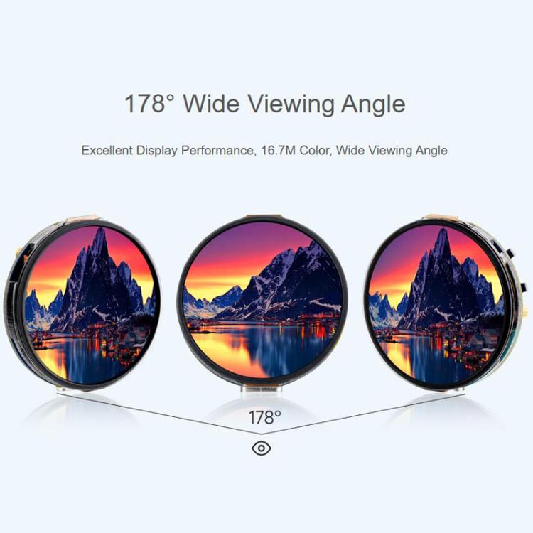 1.32 Inch AMOLED Round Touch Display Development Board, 32766