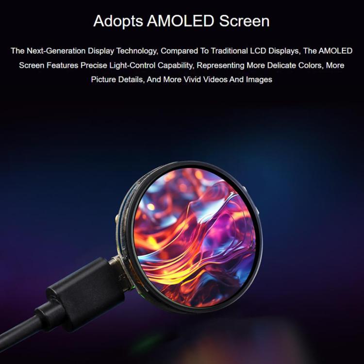 1.32 Inch AMOLED Round Touch Display Development Board, 32766