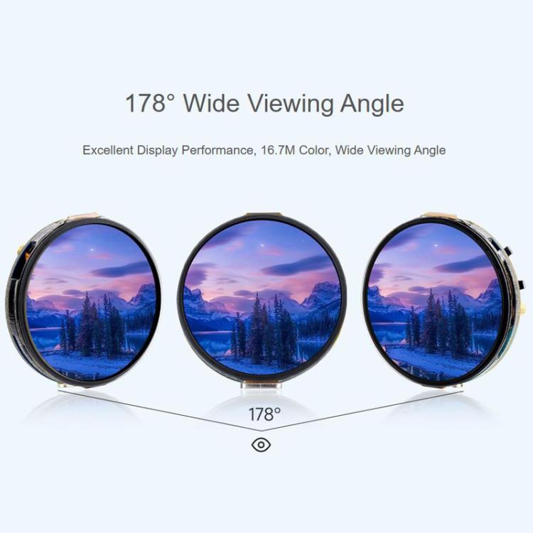 1.32 Inch AMOLED Round Touch Display Development Board, 32767