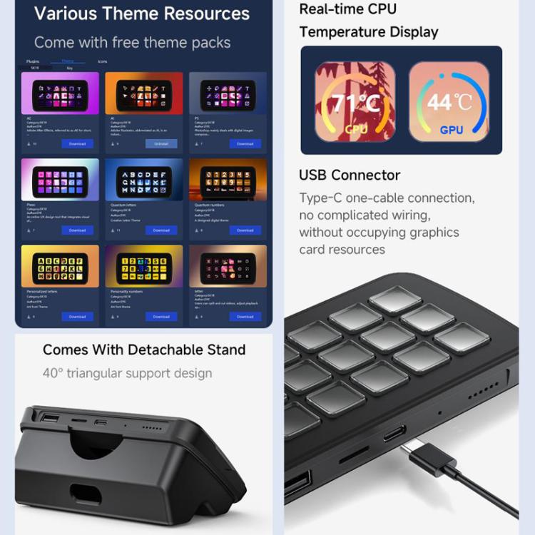 Multi-function AI Voice Control Panel 18 Membrane Display Keys, 32839