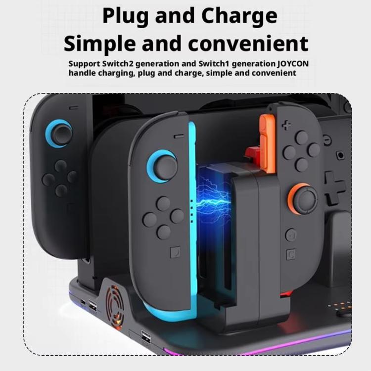 ipega 12-in-1 Multi-Function Charging Dock for Nintendo Switch 2/Switch Joy-Con Charging, Pro Controller Dock, Cooling Fan, Game & Headset Storage Organizer, 12-in-1