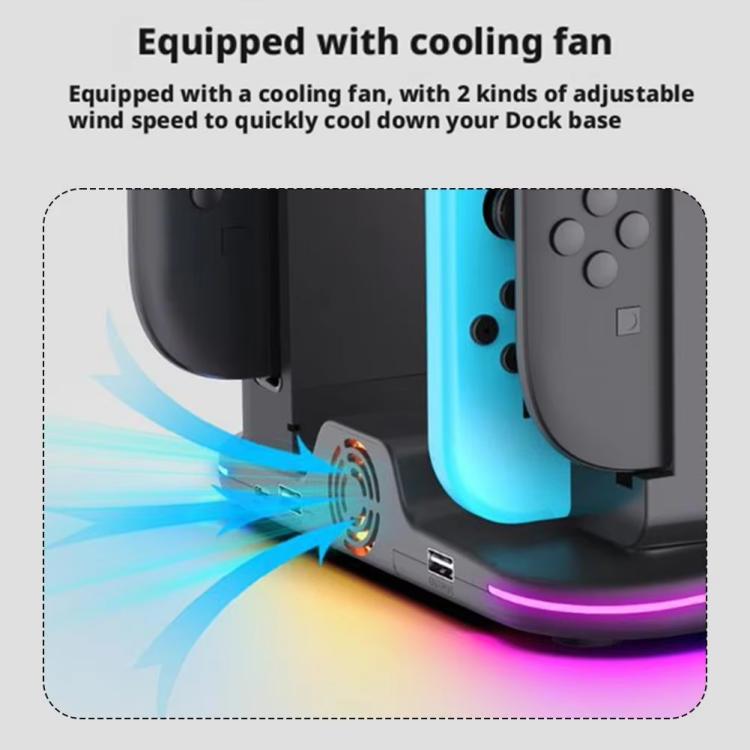 ipega 12-in-1 Multi-Function Charging Dock for Nintendo Switch 2/Switch Joy-Con Charging, Pro Controller Dock, Cooling Fan, Game & Headset Storage Organizer, 12-in-1
