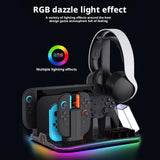 ipega 12-in-1 Multi-Function Charging Dock for Nintendo Switch 2/Switch Joy-Con Charging, Pro Controller Dock, Cooling Fan, Game & Headset Storage Organizer, 12-in-1