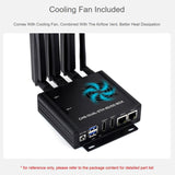 For Raspberry Pi CM5 WAVESHARE Dual Network Port Expansion Board Support 4/5G Communication Module, EU Plug, US Plug, UK Plug