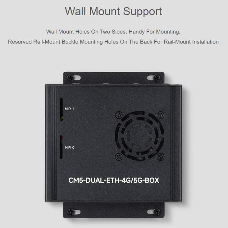 For Raspberry Pi CM5 WAVESHARE Dual Network Port Expansion Board Support 4/5G Communication Module, EU Plug, US Plug, UK Plug