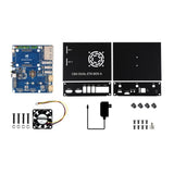 For Raspberry Pi CM5 WAVESHARE Gigabit / 2.5G Dual Network Port Expansion Board Support Access To RJ45 And Dual 4K Outputs, US Plug, EU Plug, UK Plug