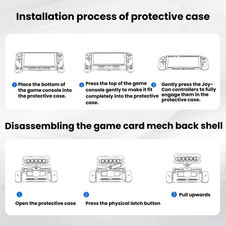 For Nintendo Switch 2 STARTRC GAMES Mech Protective Case Machine Removable Game Card Storage Back Case, Mech Protective Case