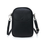 Women Solid Color Pebble Grain Flap Phone Bag Versatile Commuting Shoulder Crossbody Bag
