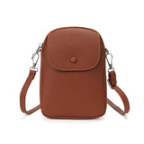Women Solid Color Pebble Grain Flap Phone Bag Versatile Commuting Shoulder Crossbody Bag