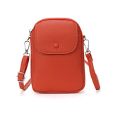 Women Solid Color Pebble Grain Flap Phone Bag Versatile Commuting Shoulder Crossbody Bag